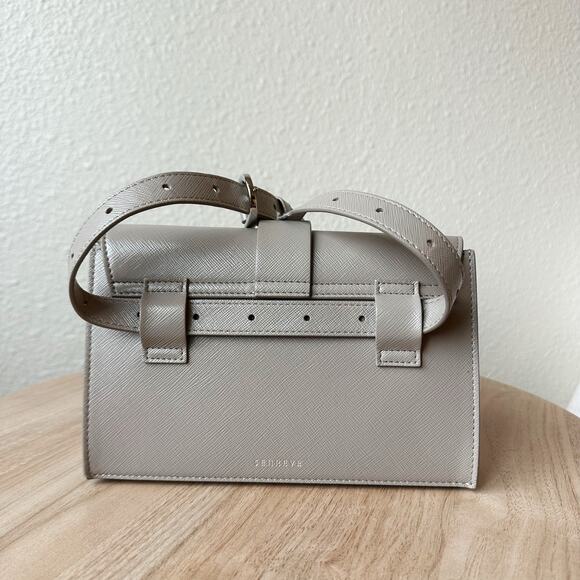 Senreve Aria Belt Bag in Pebbled / Sand / Silver EUC 100% Genuine Leather - Picture 5 of 16